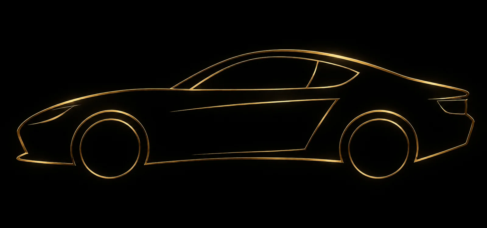 Silhouette automobile dorée
